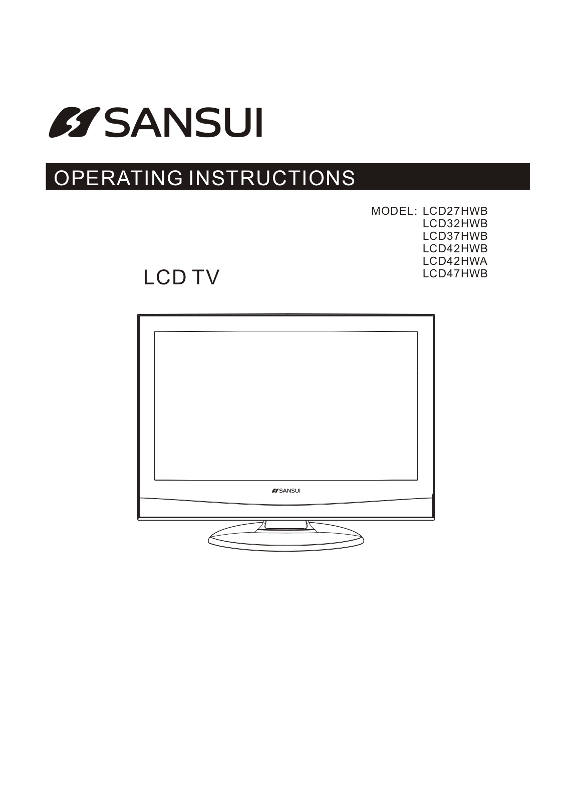 Sansui LCD-37HWB Owners Manual