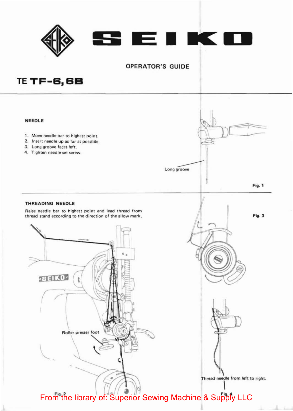 Seiko TF-6, TF-6B Instruction Manual