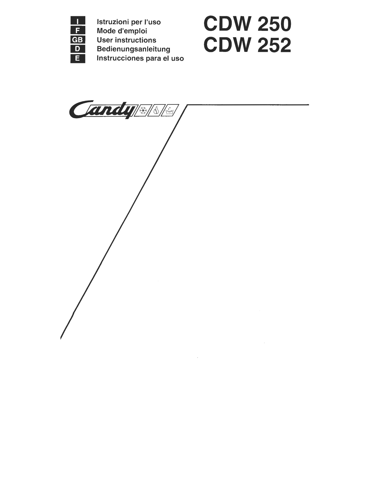 CANDY CDW252, CDW250 User Manual