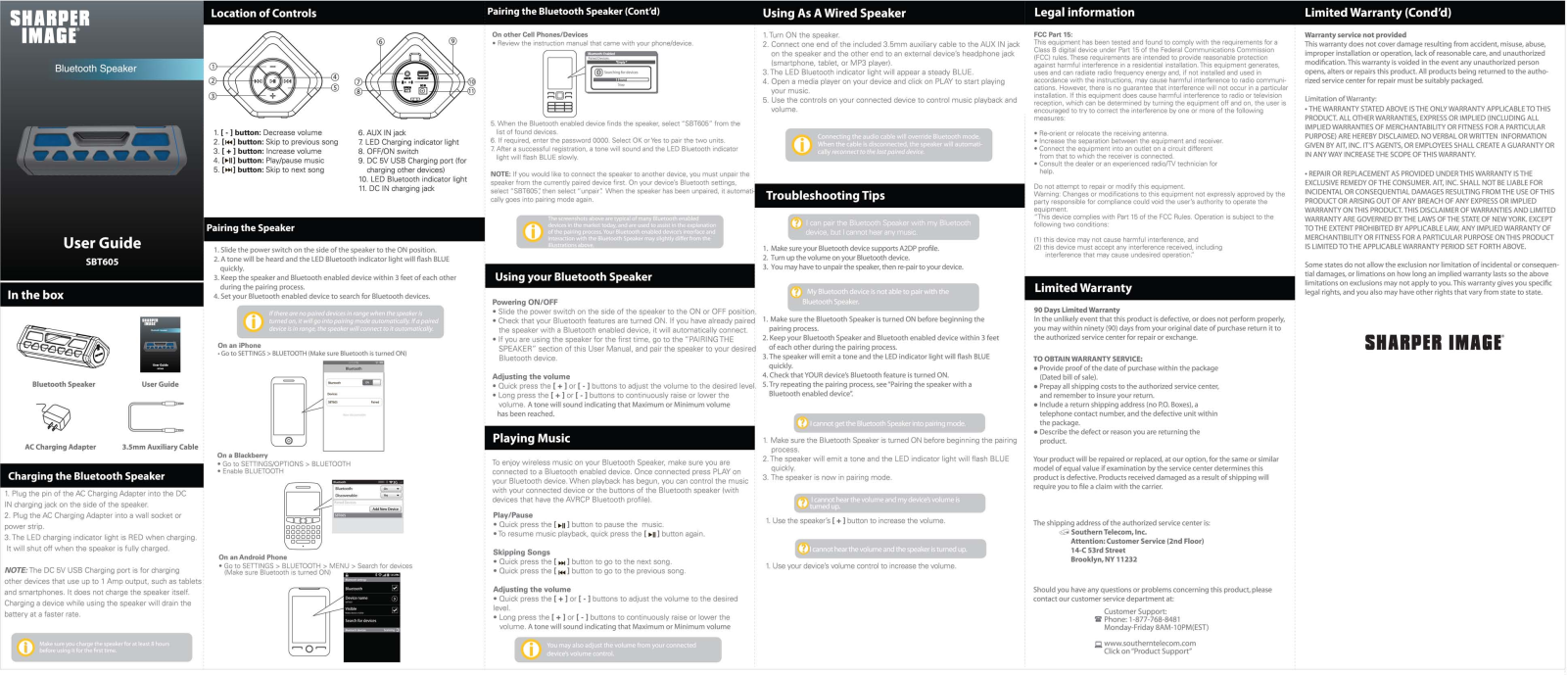 Sharper image SBT605 User Manual