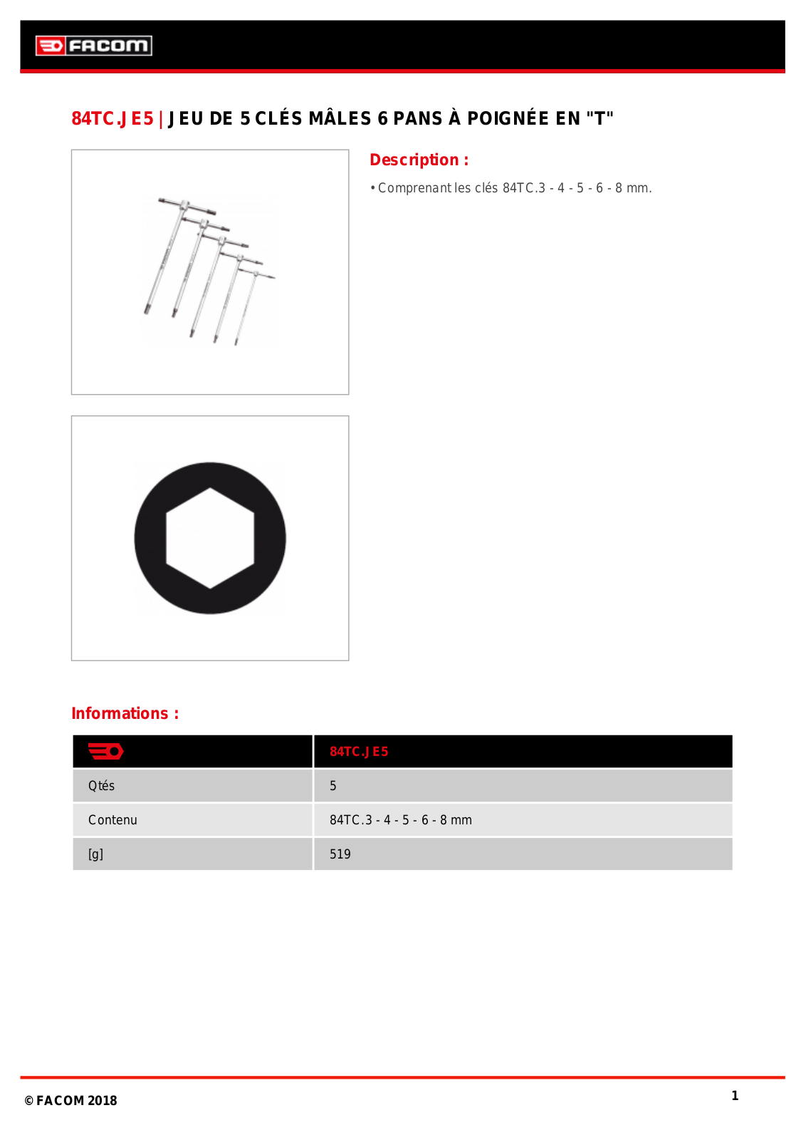 Facom 84TC.JE5 Specification - ManualMachine.com