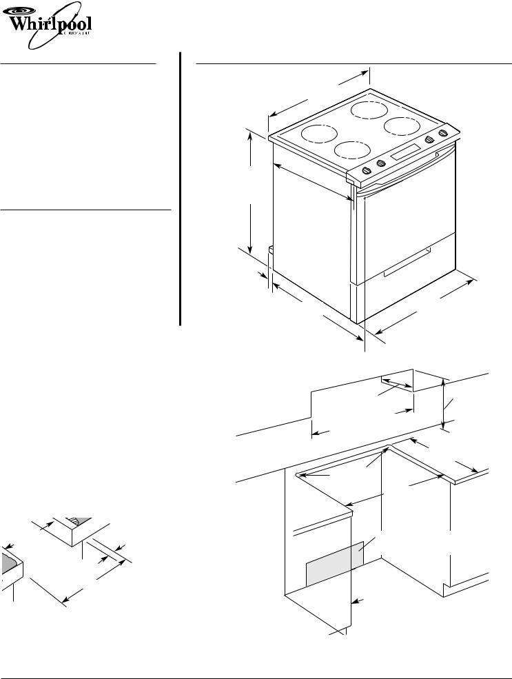 Whirlpool GY397LXUB, GY399LXUS, GY399LXUT, GY399LXUQ, GY399LXUB Dimension Guide