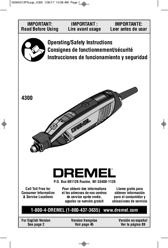 Dremel 4300 User Manual