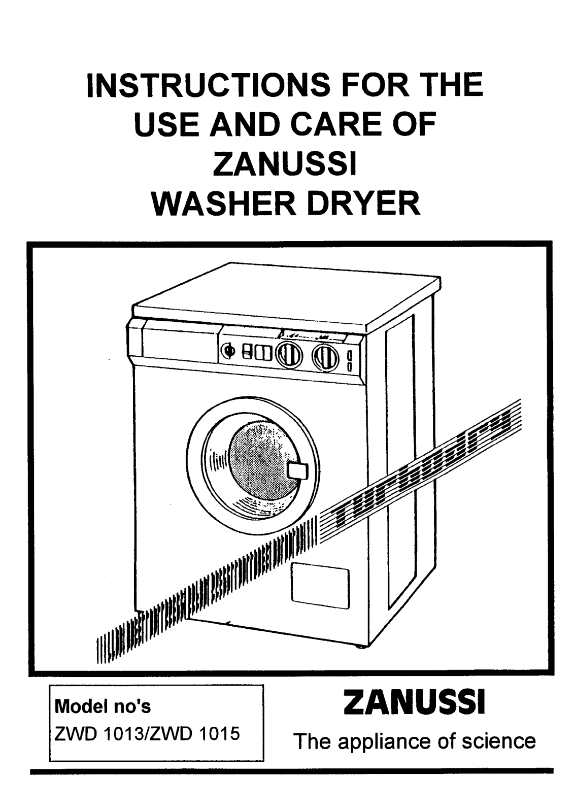 Zanussi ZWD 1013, ZWD 1015 Instruction Manual