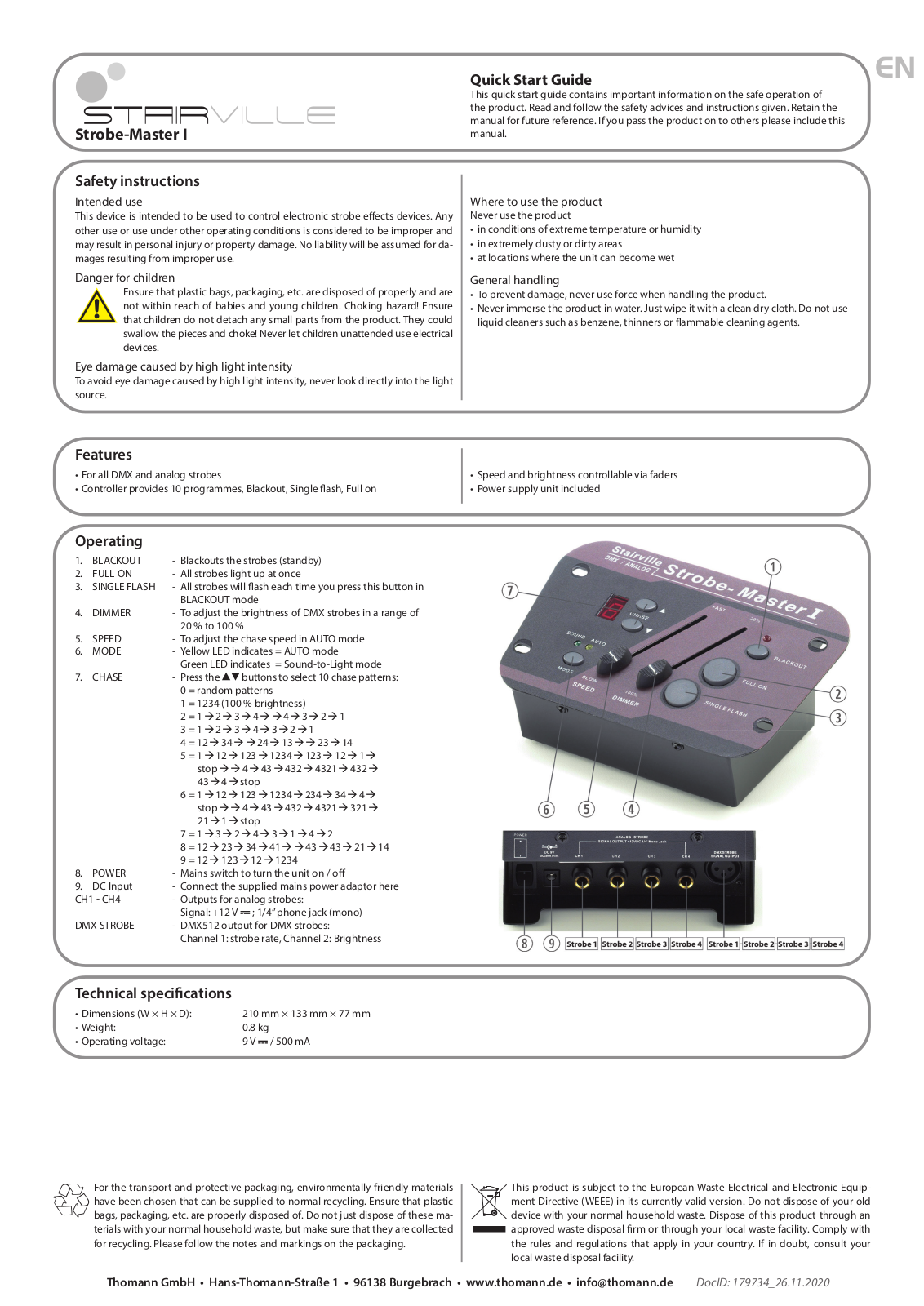 Thomann Strobe-Master I Quick Start Guide