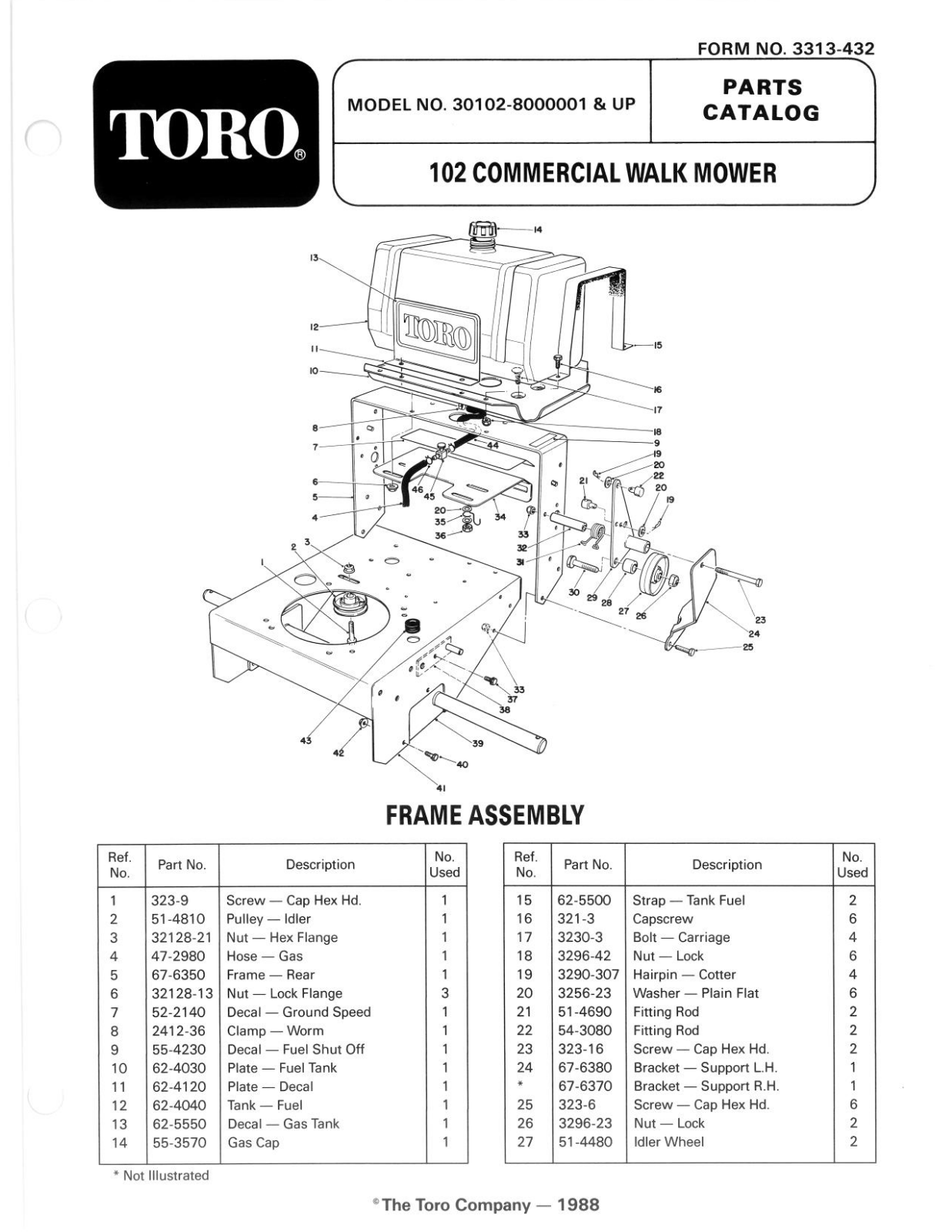 Toro 30102 Parts Catalogue