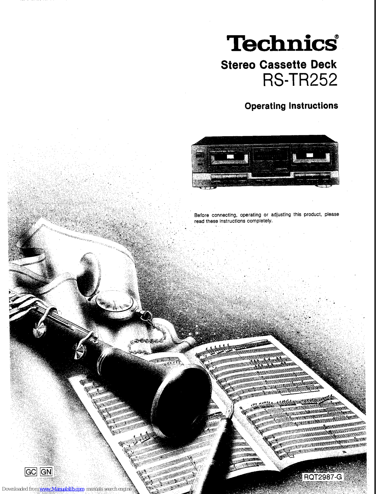 Technics RS-TR252 Operating Instructions Manual