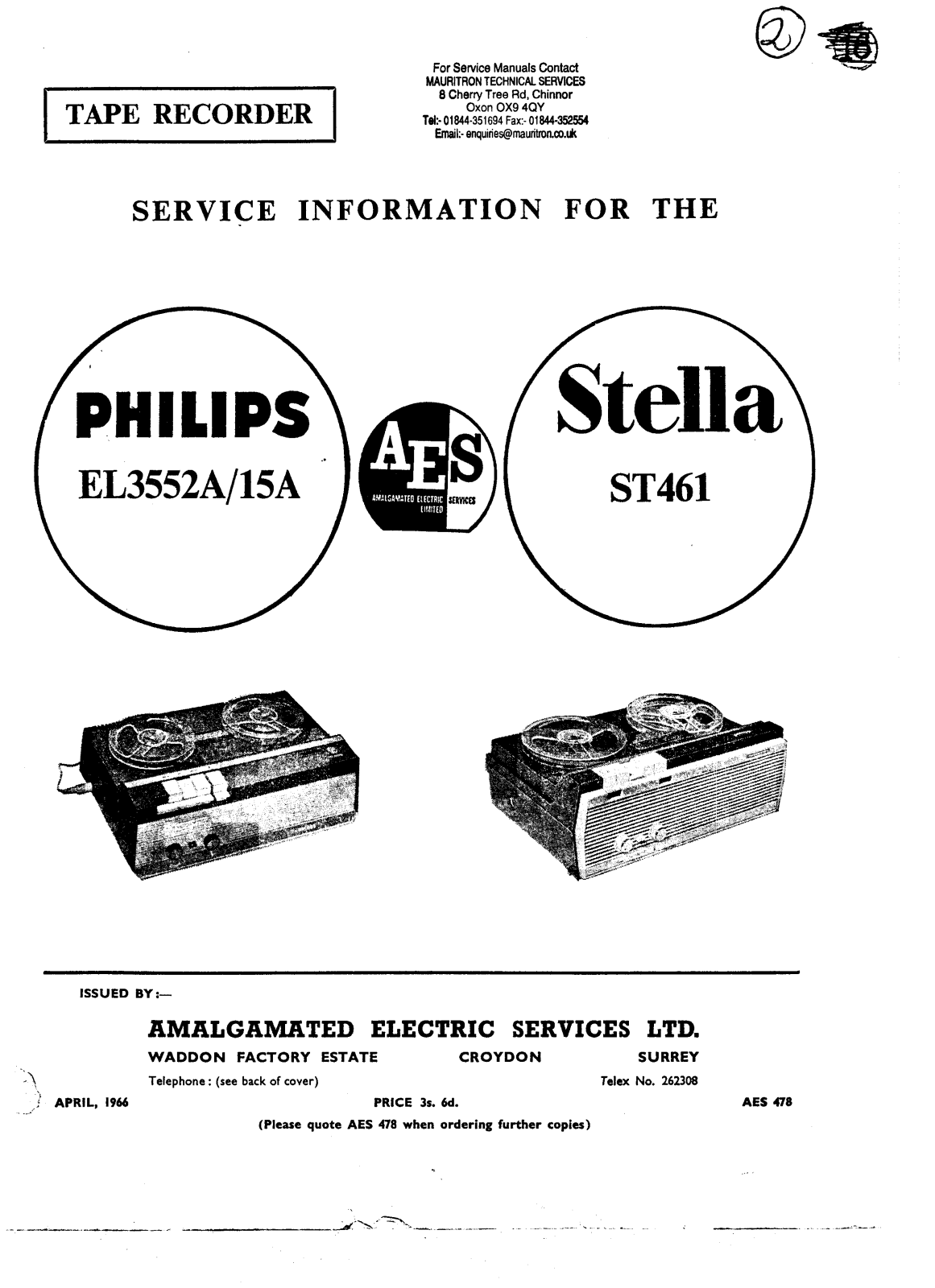 Philips EL-3515-A, EL-3552-A Service manual
