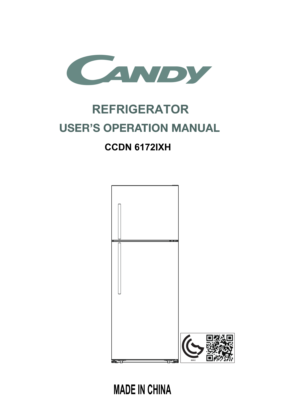 Candy CCDN 6172IXH User Manual