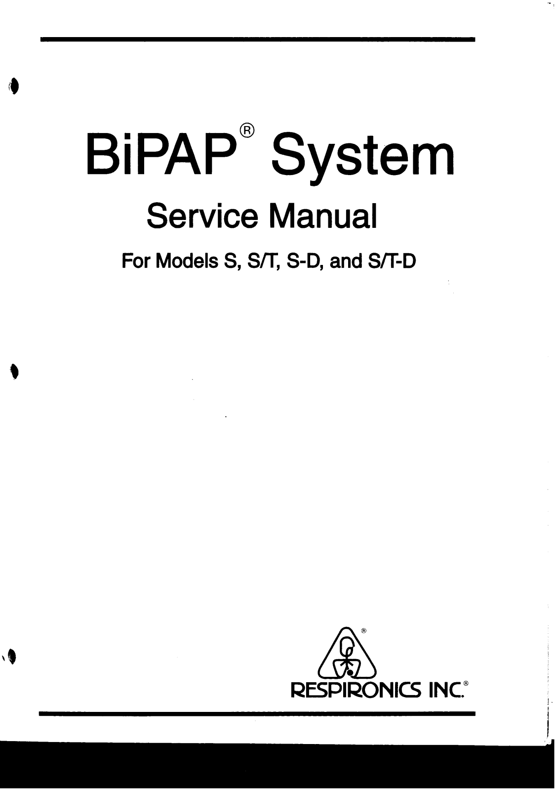 Respironics BiPAP S-T-D, BiPAP S-D, BiPAP S-T, BiPAP S Service Manual