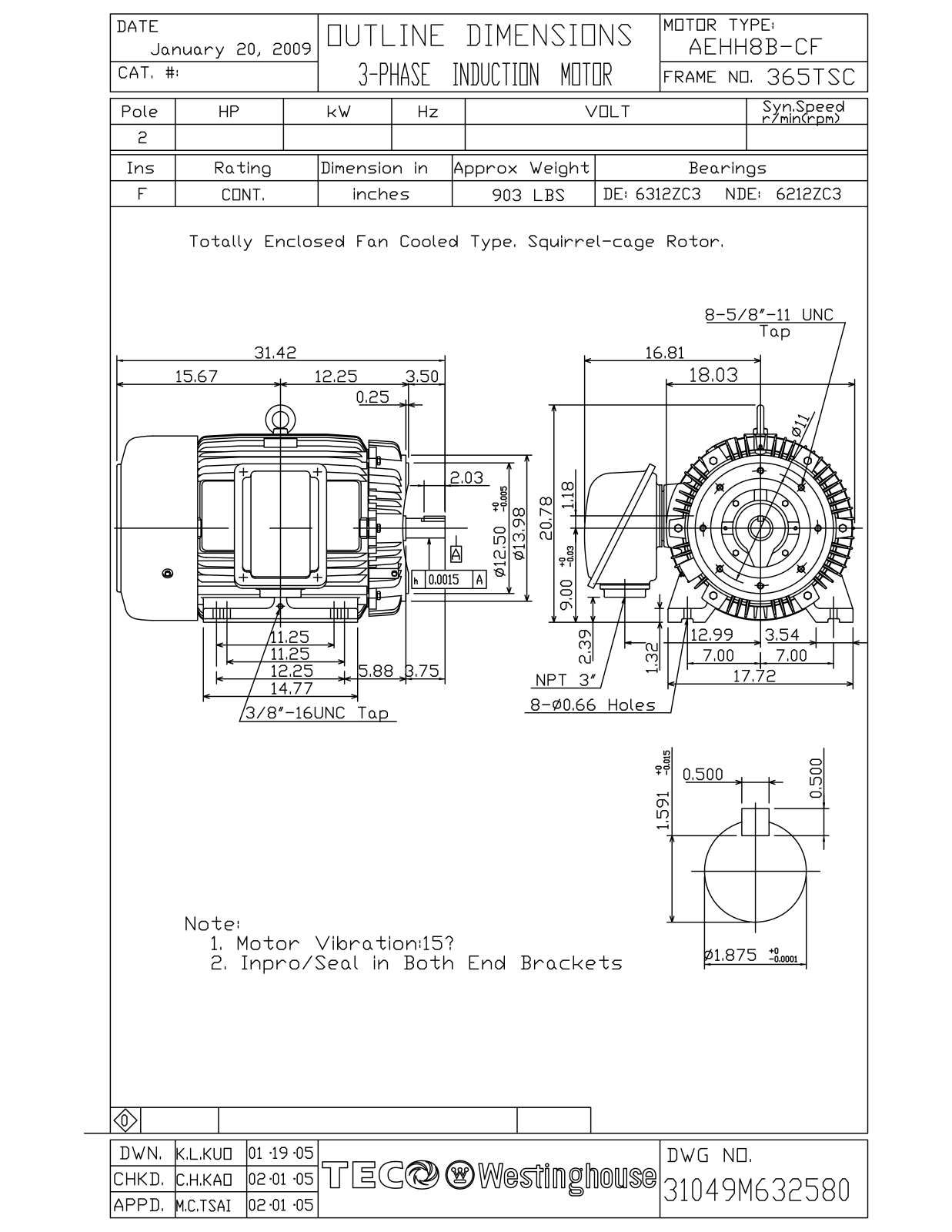 Teco HB0752C Reference Drawing