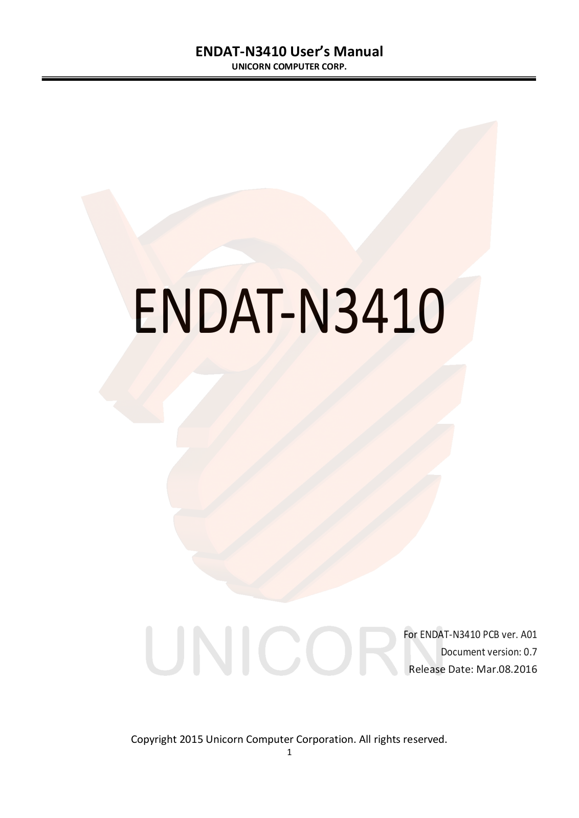 Unicorn ENDAT-N3410, ENDAT-N3410S User Manual