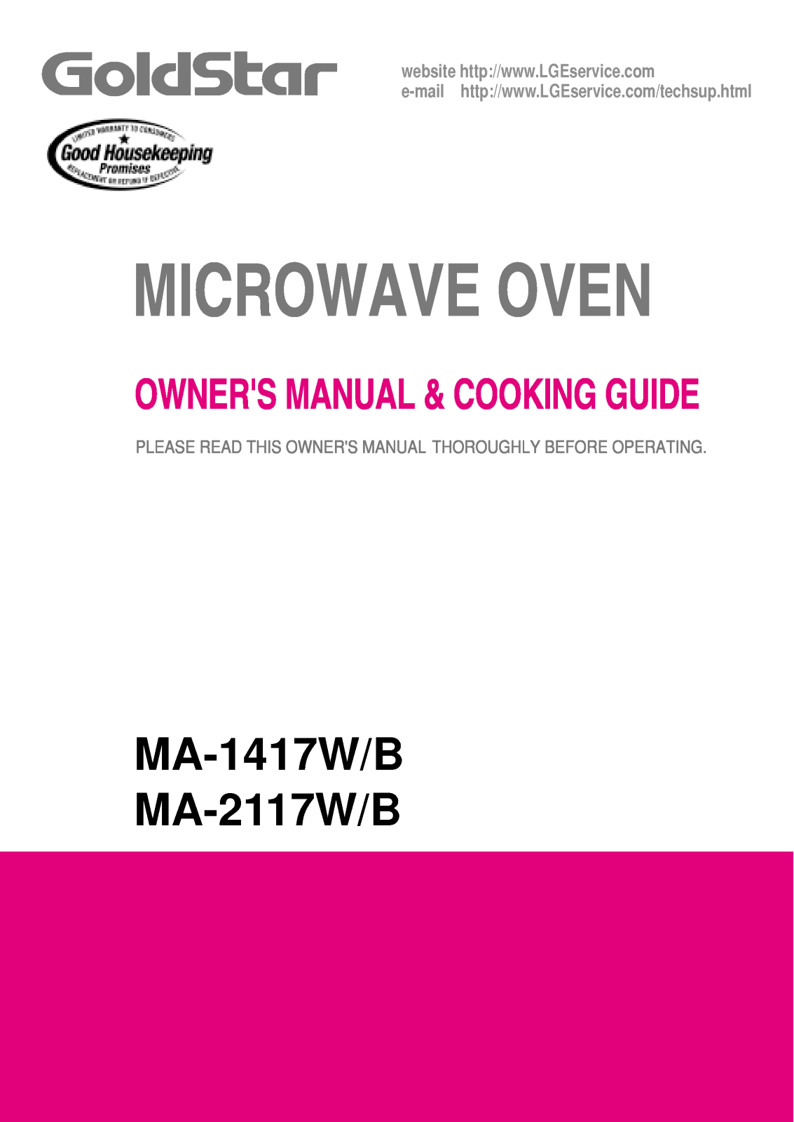 LG MA-1417W, MA-1417B, MA-2117W, MA-2117B User Manual