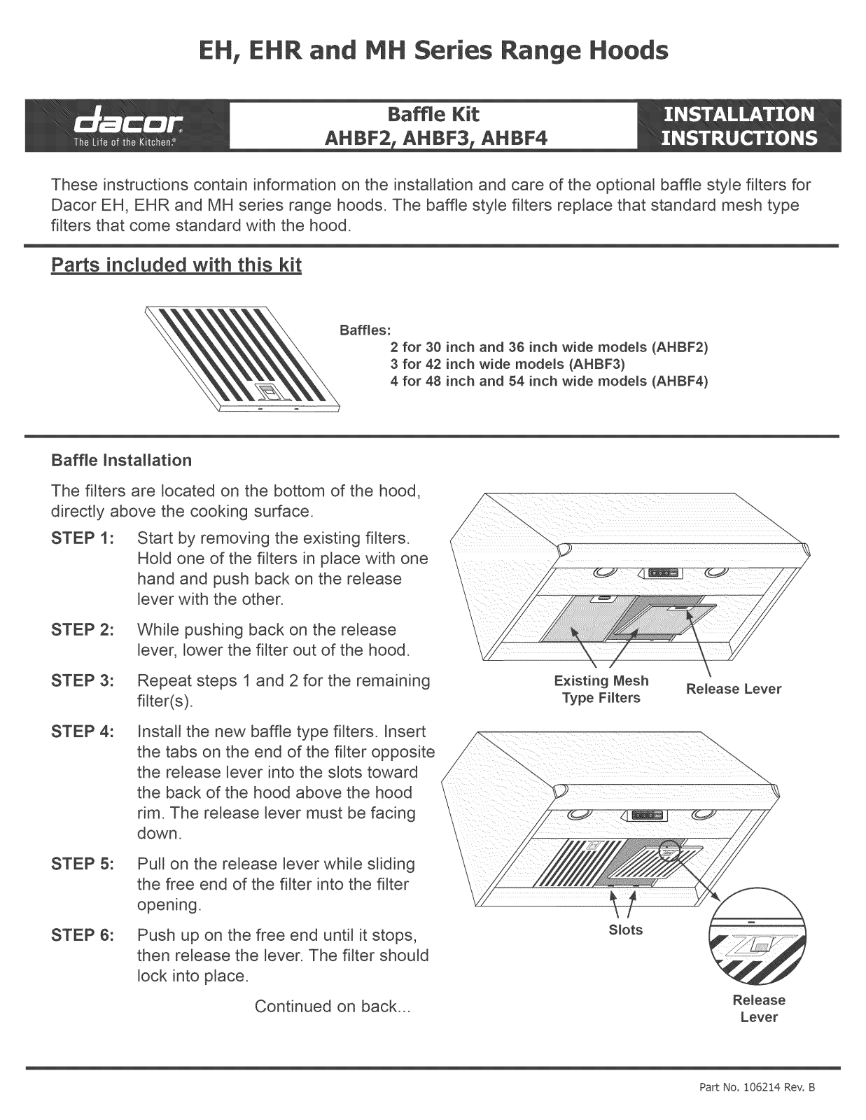 Dacor EH3012SCH, EH3018SCH, EH3618SCH, EH4212SCH, EH4218SCH Installation Guide - ManualMachine.com