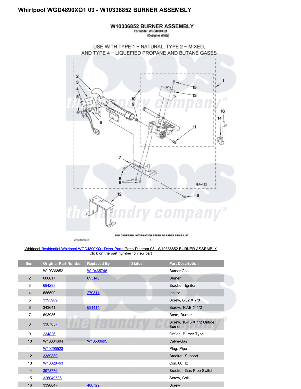 Whirlpool WGD4890XQ1 Parts Diagram