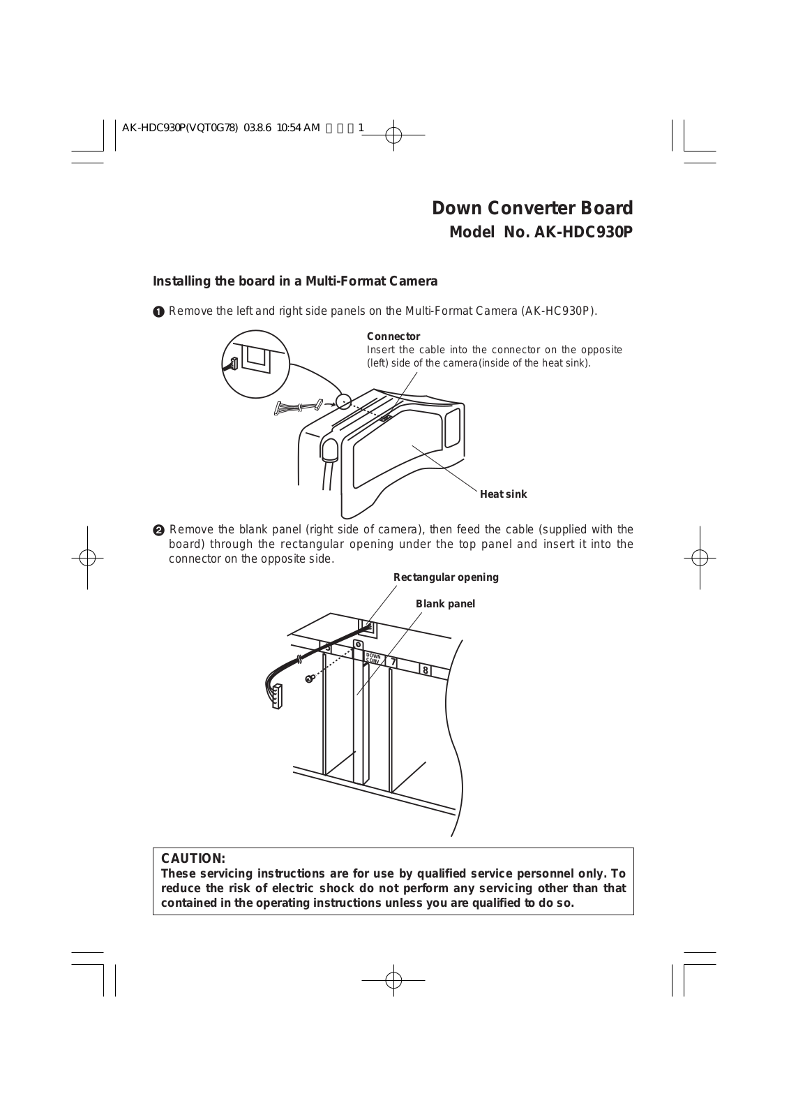 Panasonic AK-HDC930P User Manual