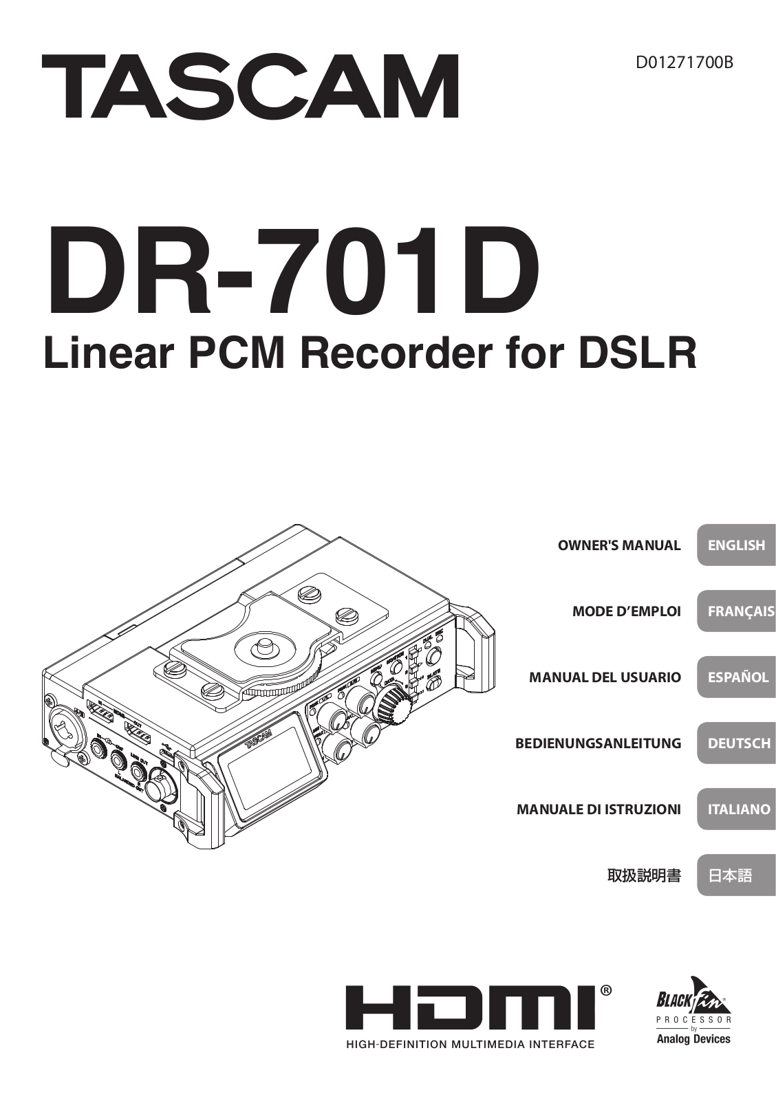 TEAC DR 701D User Manual