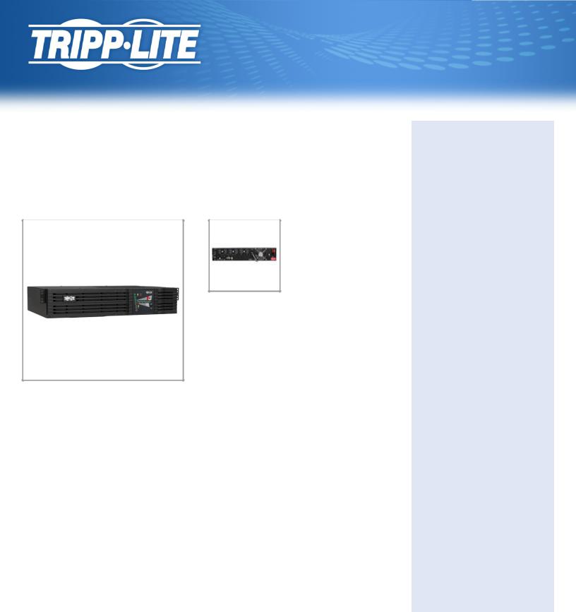 Tripp-Lite SU1000RTXL2UN Data Sheet