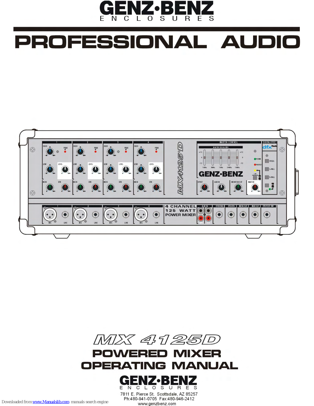 Genz Benz MX 4125D Operating Manual