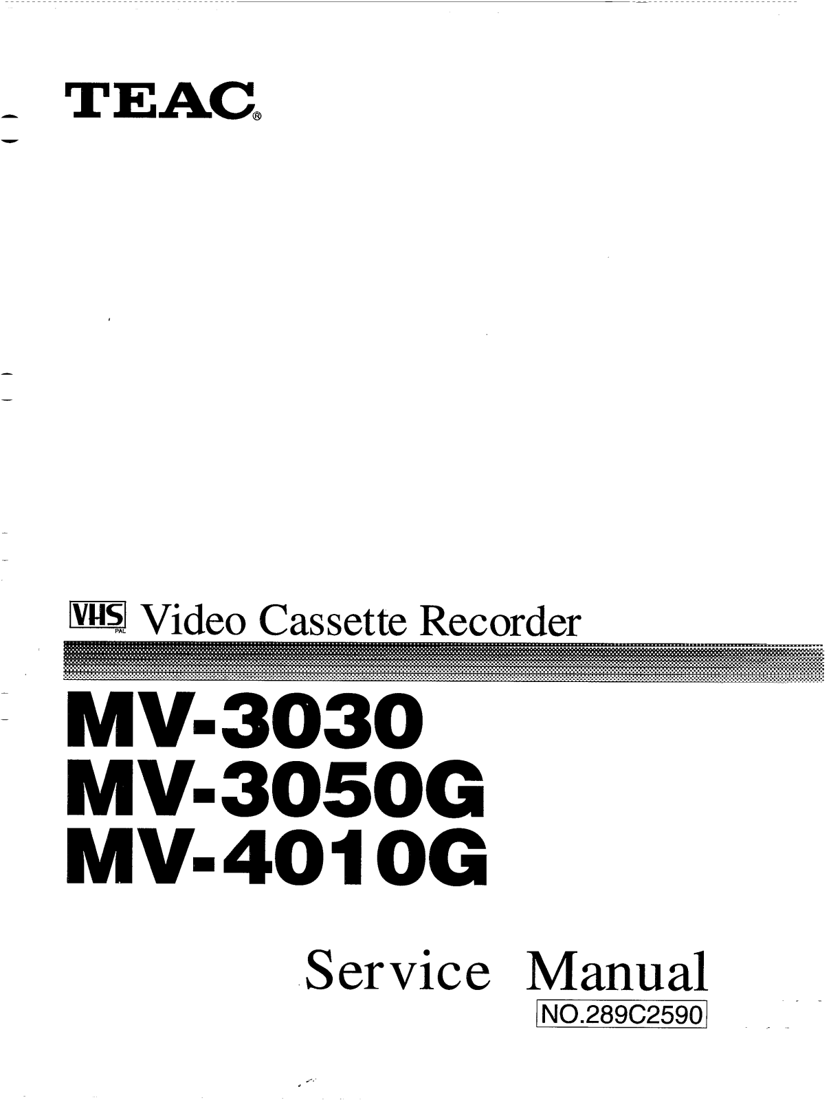 TEAC MV-3030 Service manual