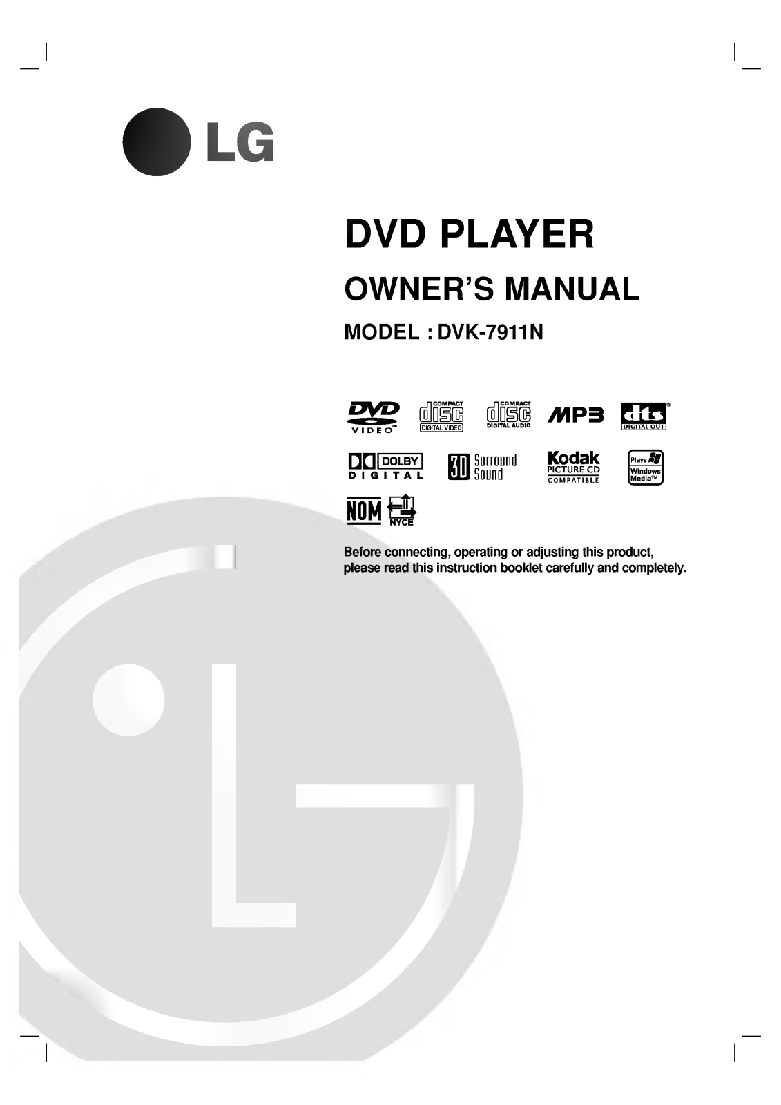 LG DK7811NM Owner's Manual