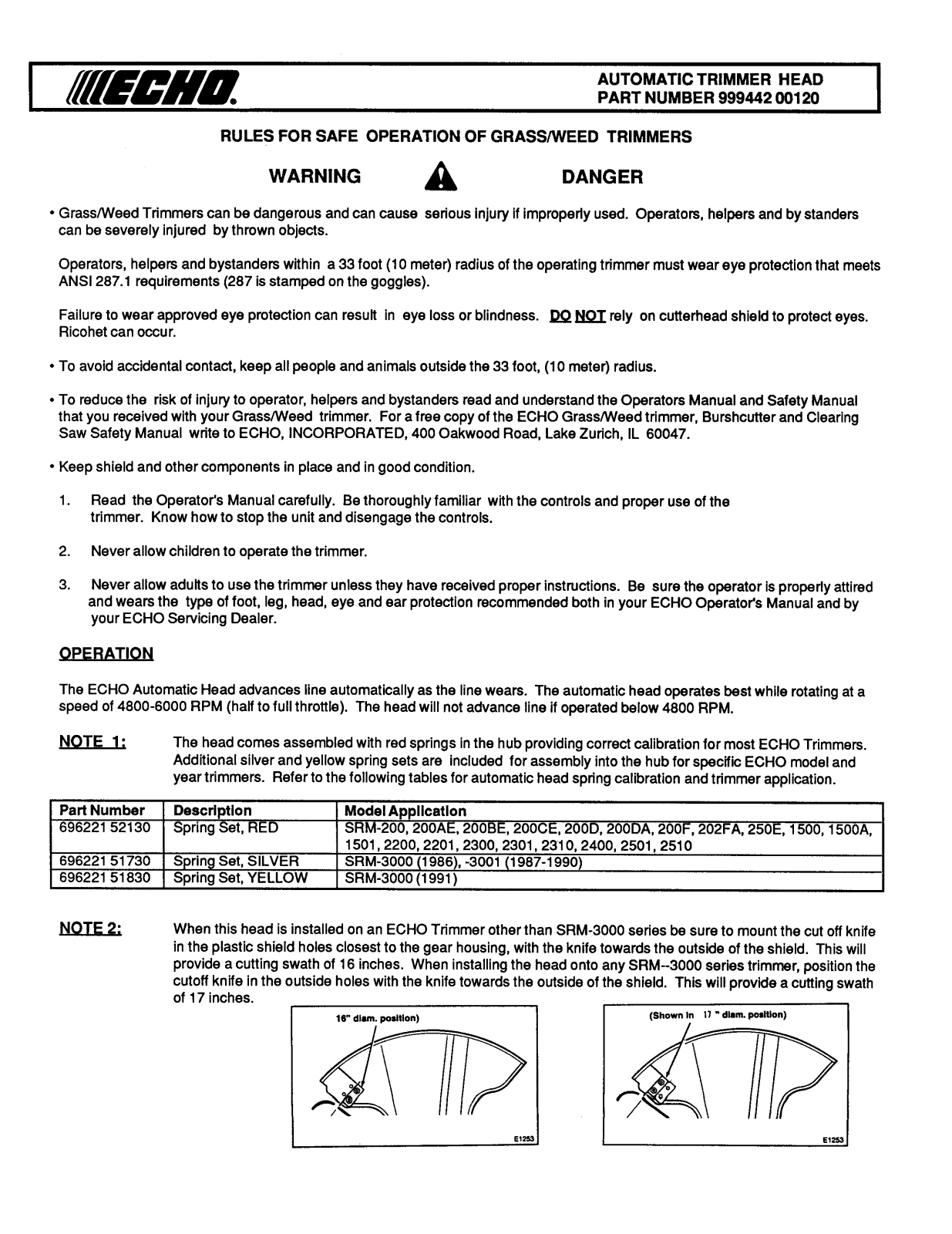 Echo 999442 00120 User Manual