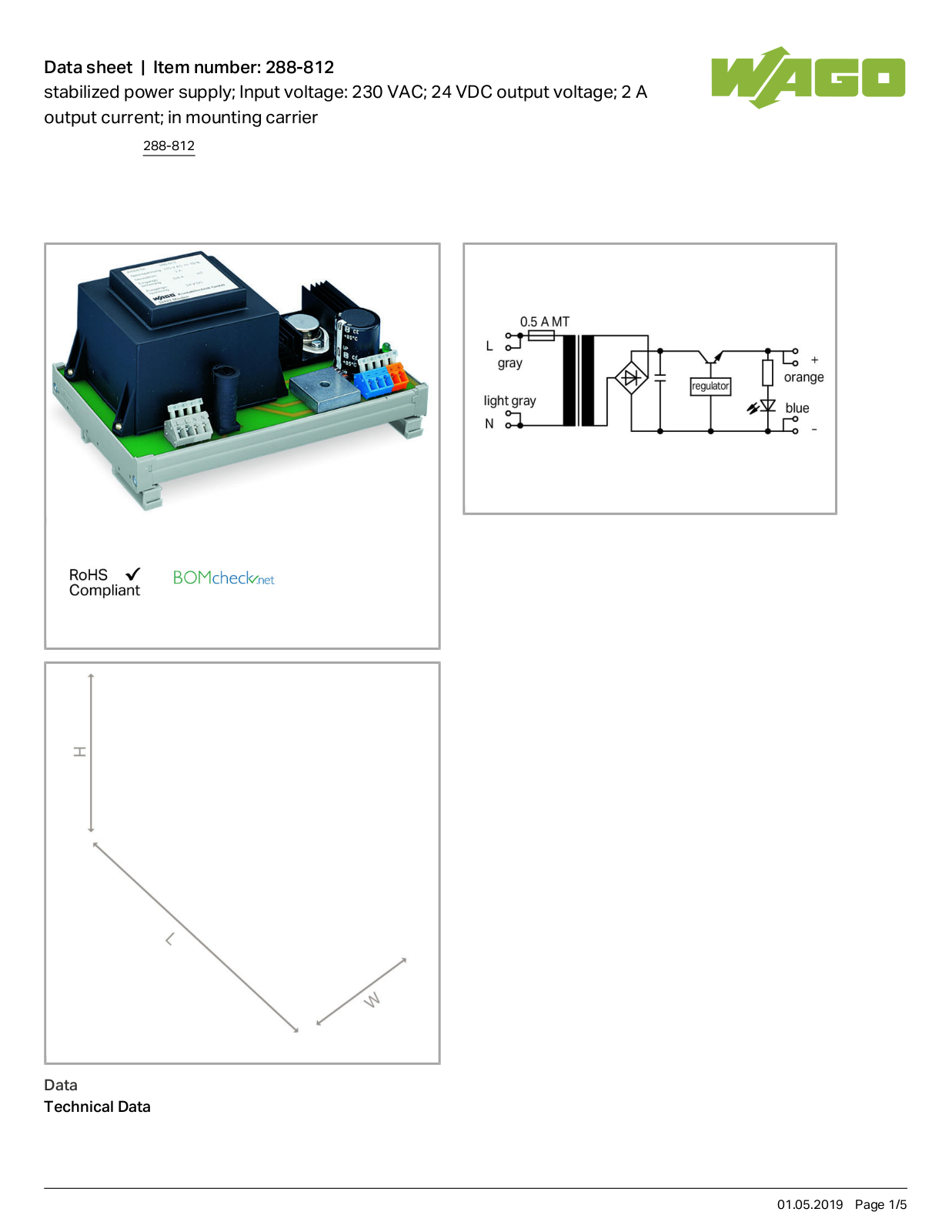 Wago 288-812 Data Sheet