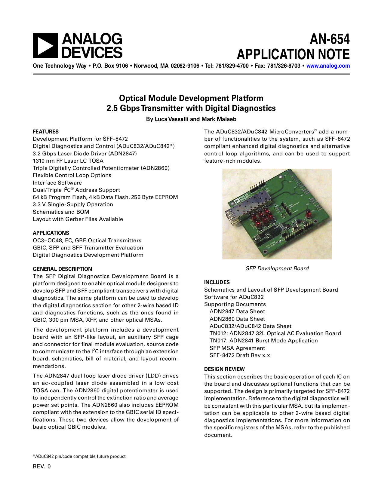 Analog Devices AN654 Application Notes