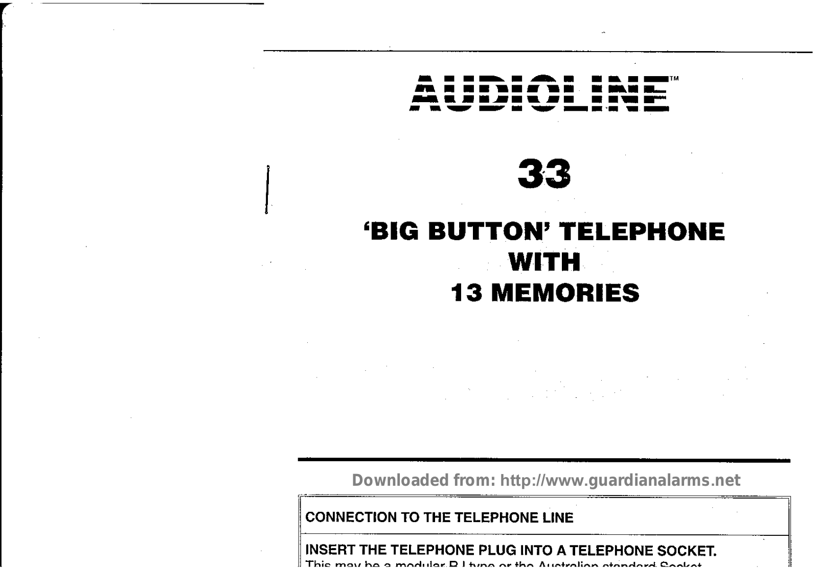 Audioline 33 User Manual