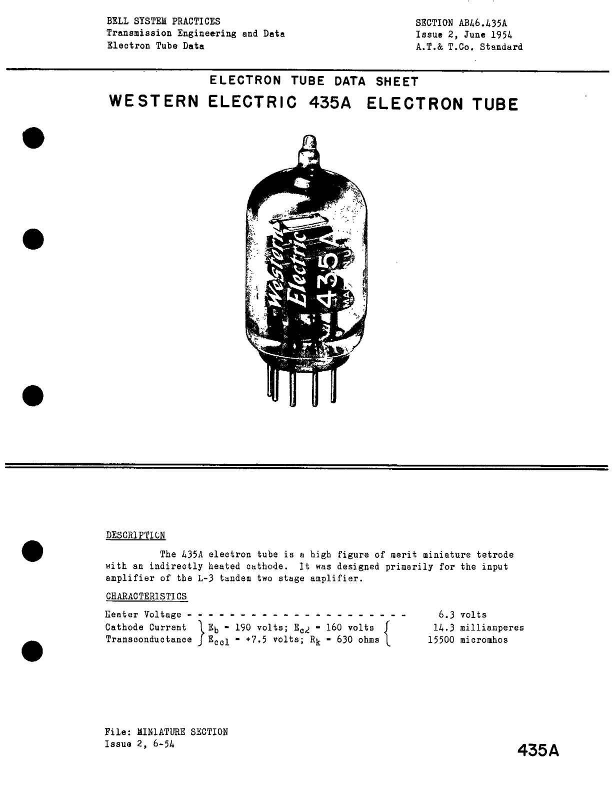 Western Electric 435-A Brochure