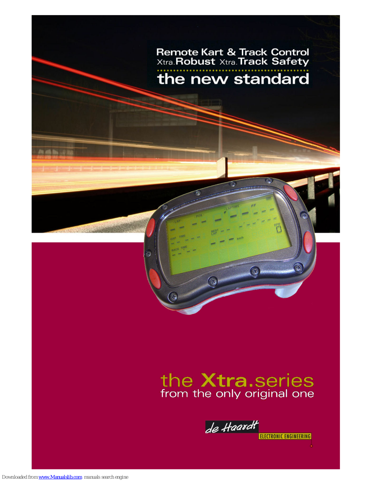 De Haardt Xtra., Xtra.Driver Information Display Series Manual