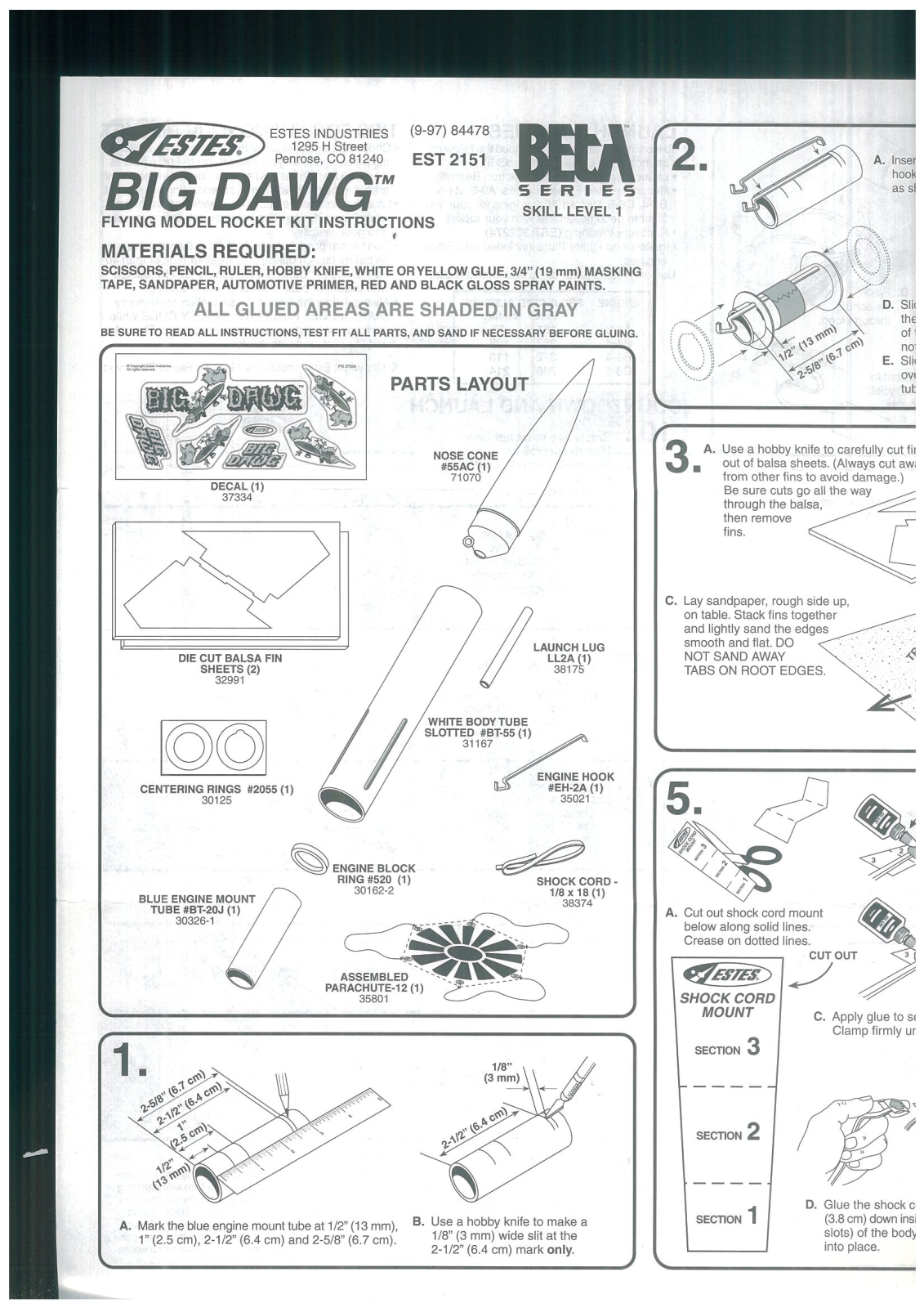 ESTES Big Dawg User Manual