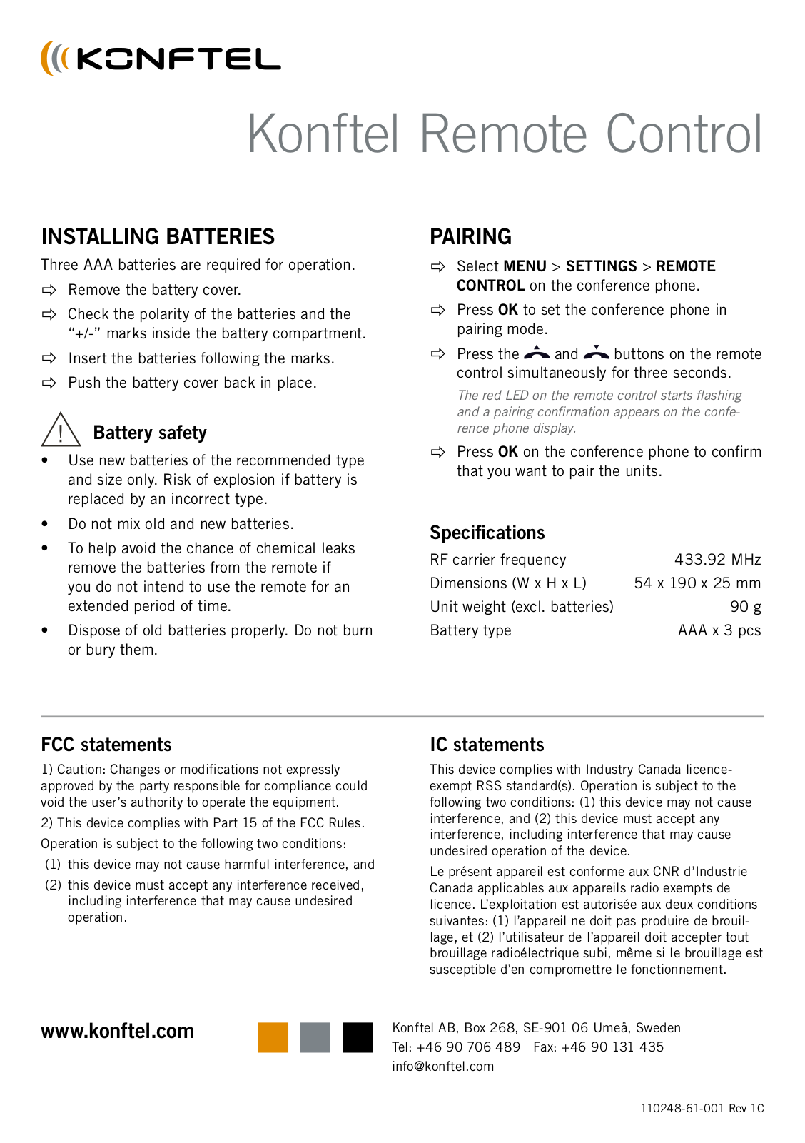 Konftel RMT User Manual