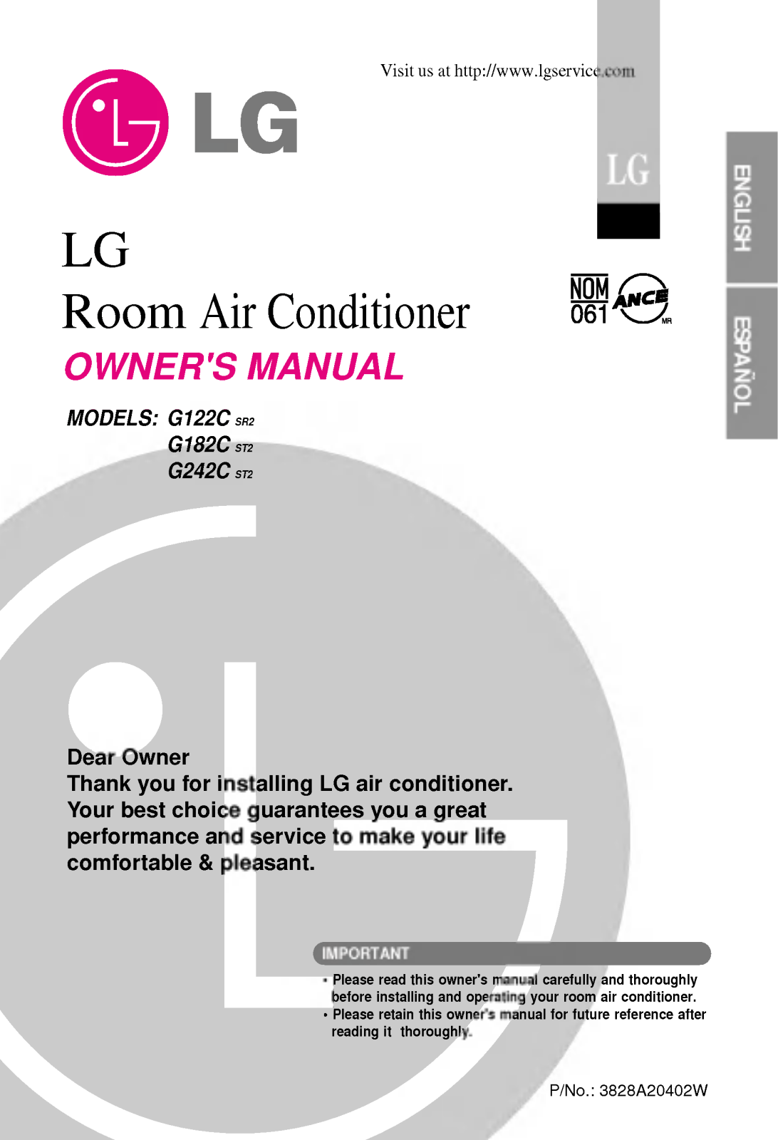 LG LS-C182TKA2 Owner's Manual