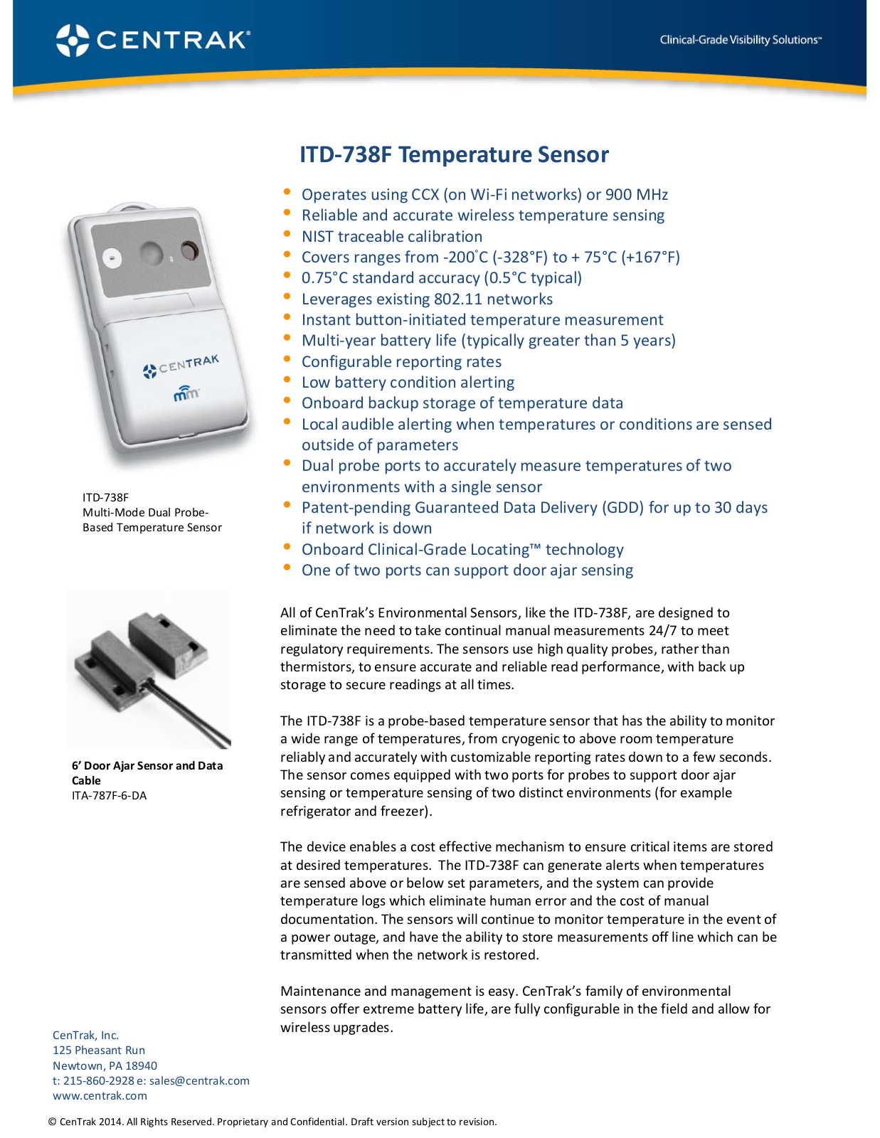 Centrak ITD738F User Manual