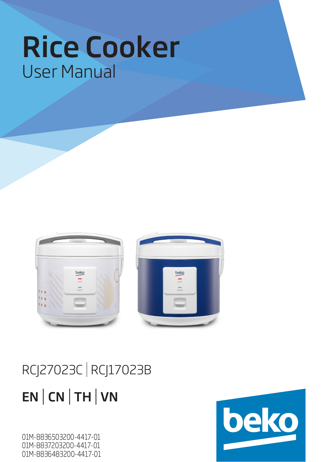 Beko RCJ27023C, RCJ17023B User manual