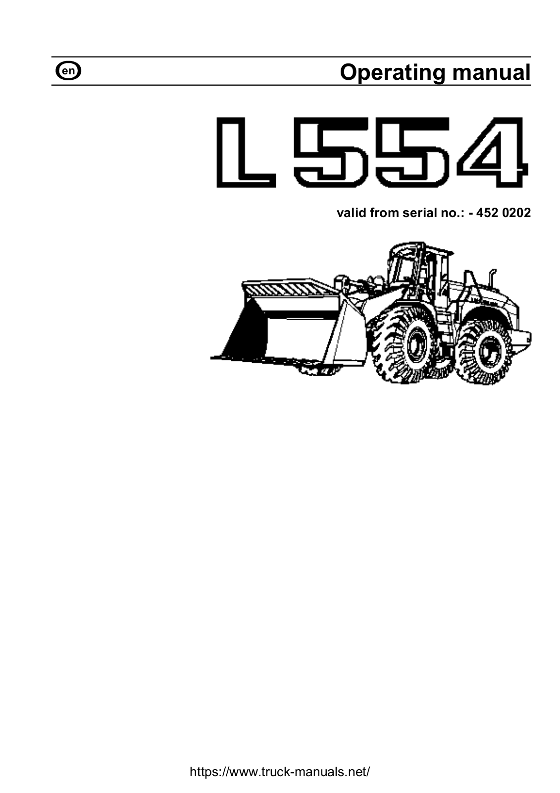 Liebherr L554 Operator Manual