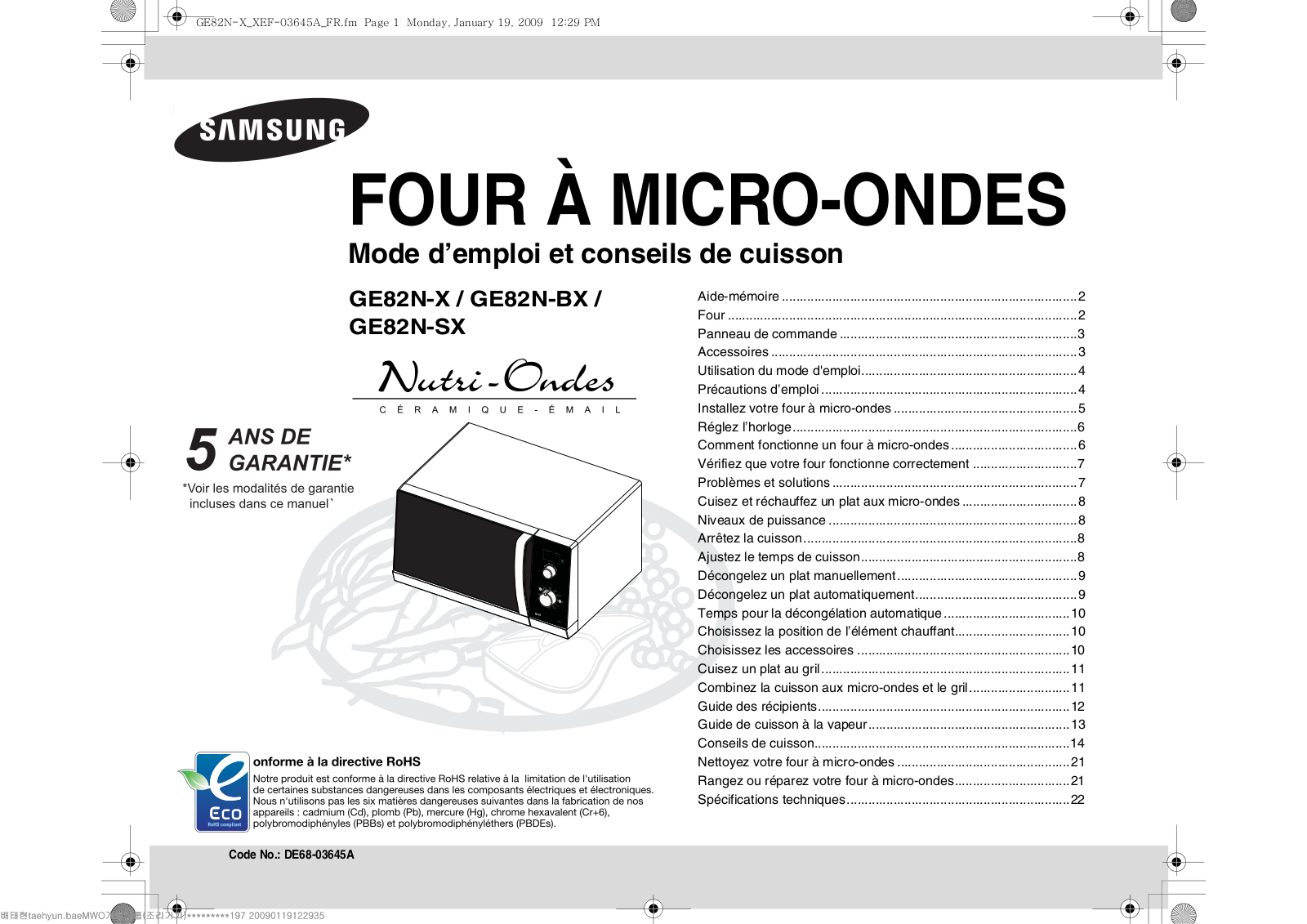 SAMSUNG GE82N User Manual