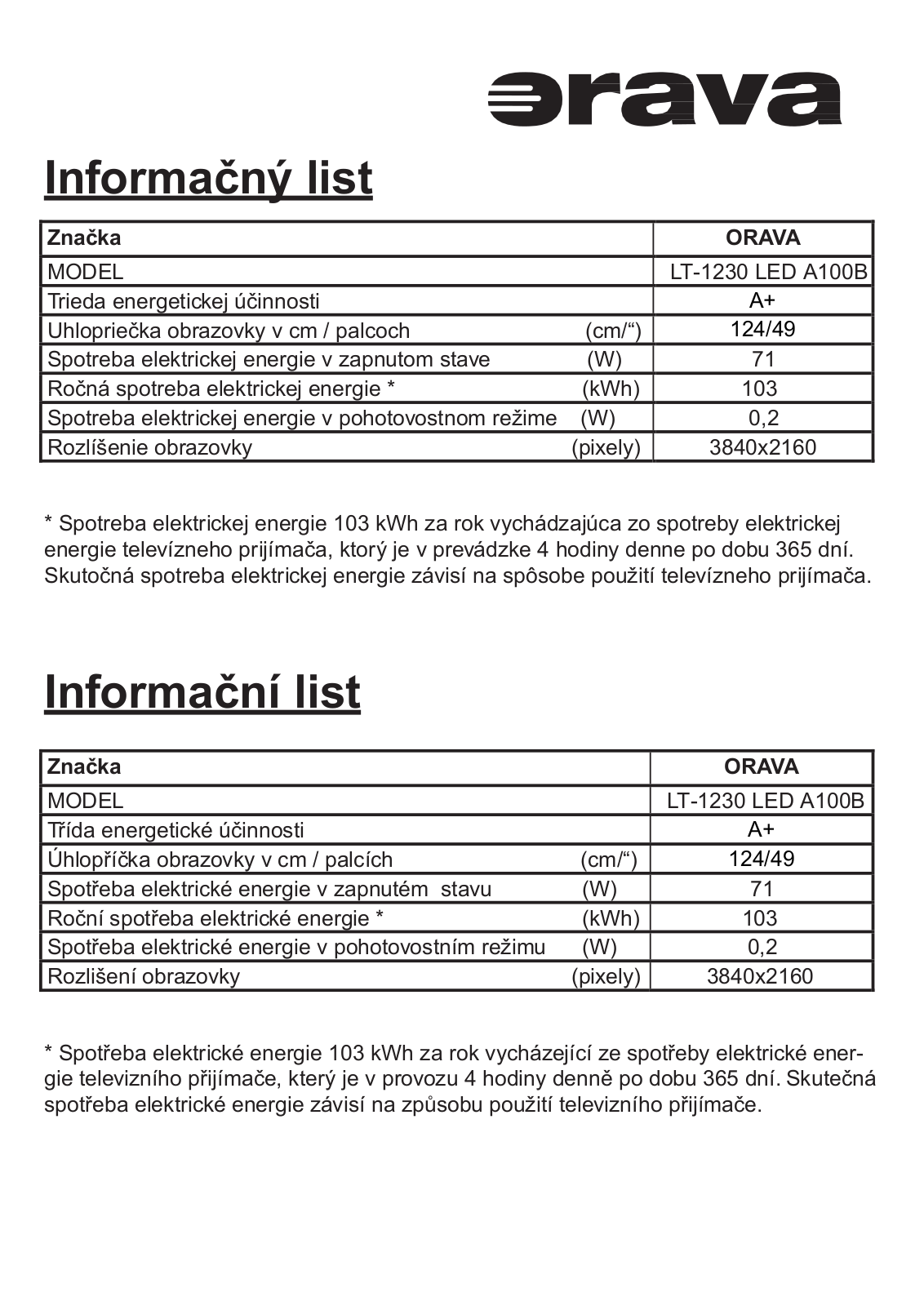 Orava LT-1230 User Manual