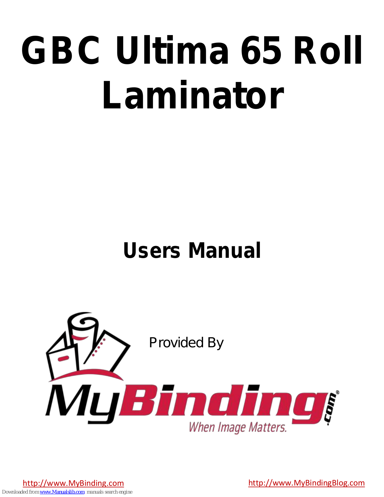 GBC Ultima 65, Ultima User Manual