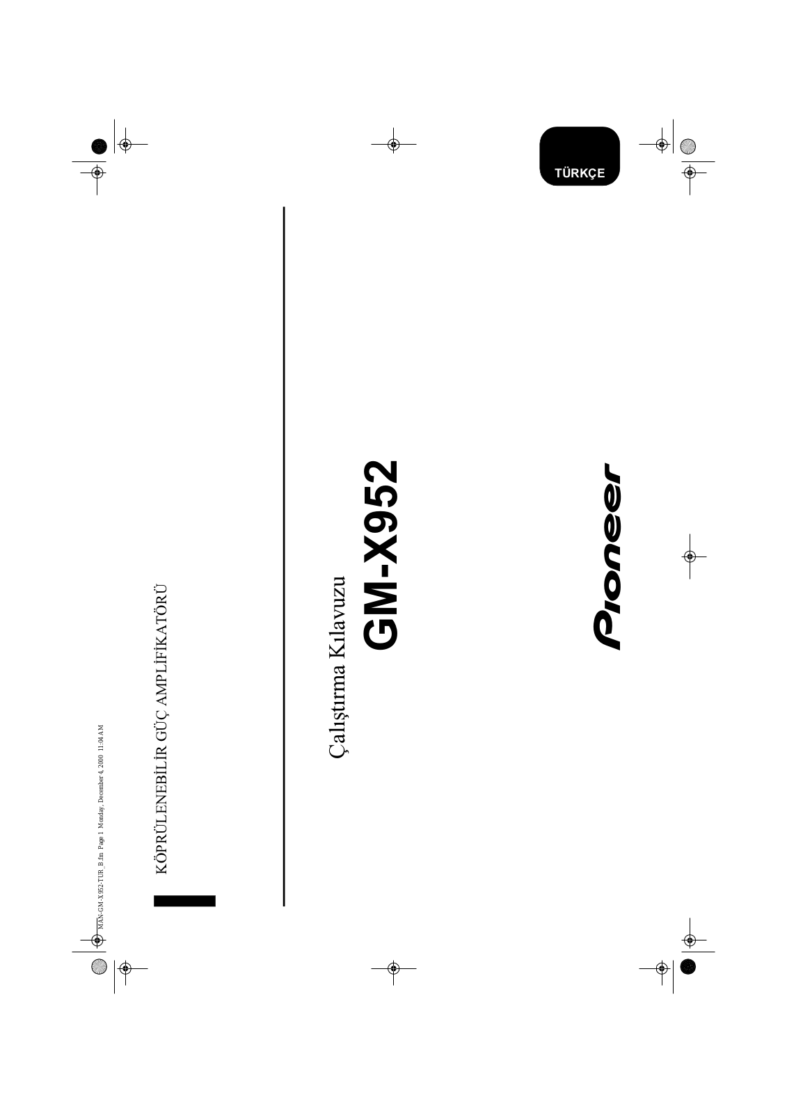 Pioneer GM-X952 User Manual