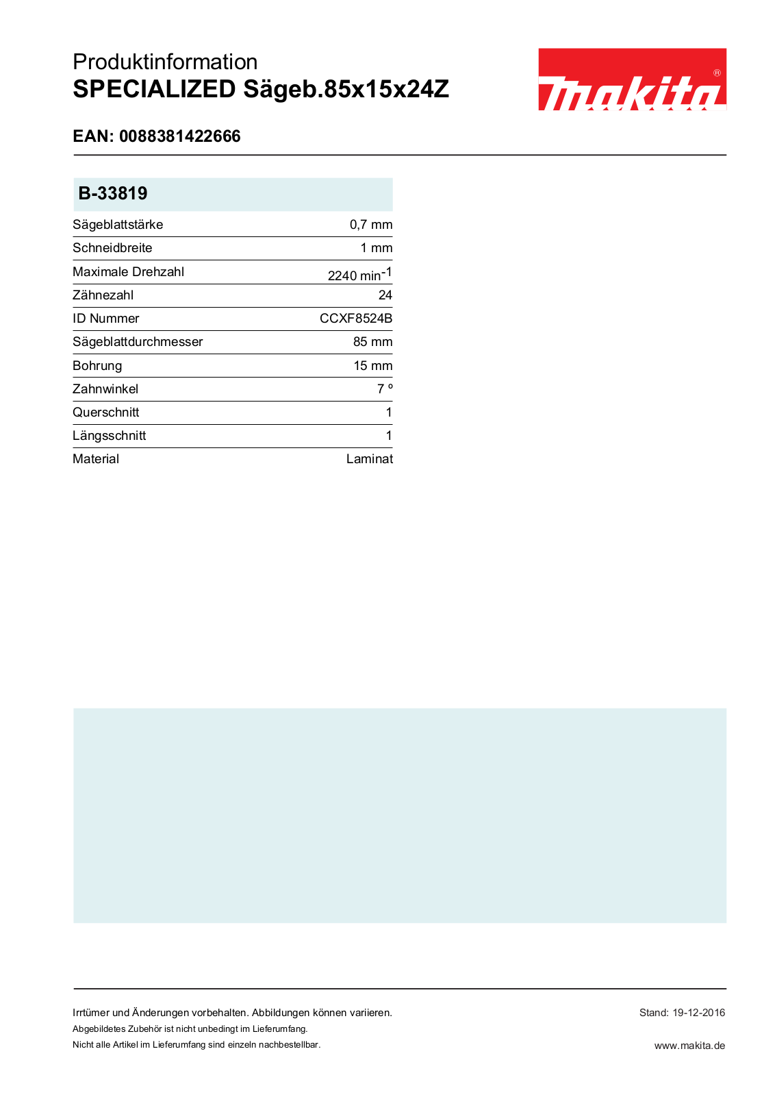 Makita B-33819 Service Manual