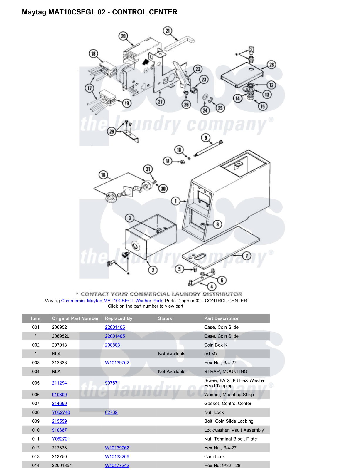 Maytag MAT10CSEGL Parts Diagram