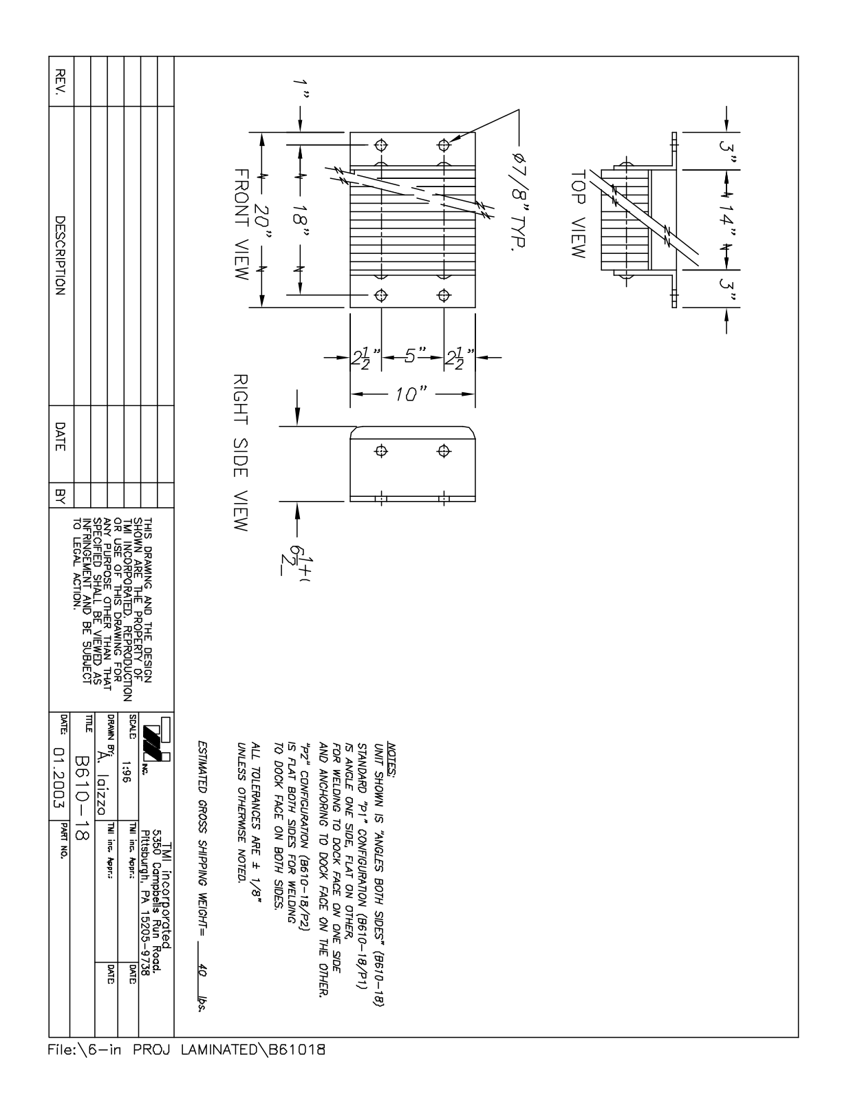 Tmi B61018 User Manual