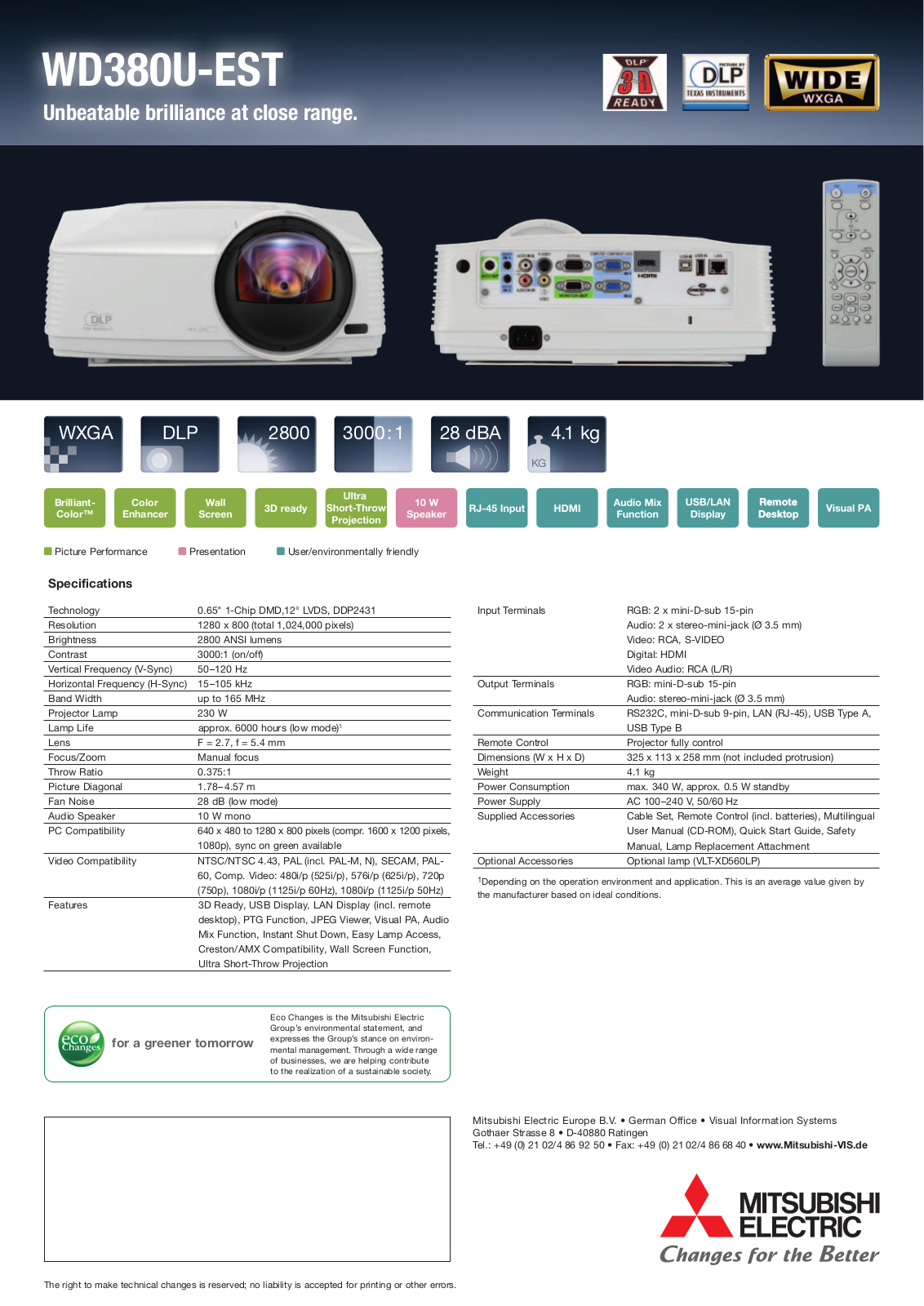 Mitsubishi WD380U-EST Brochure