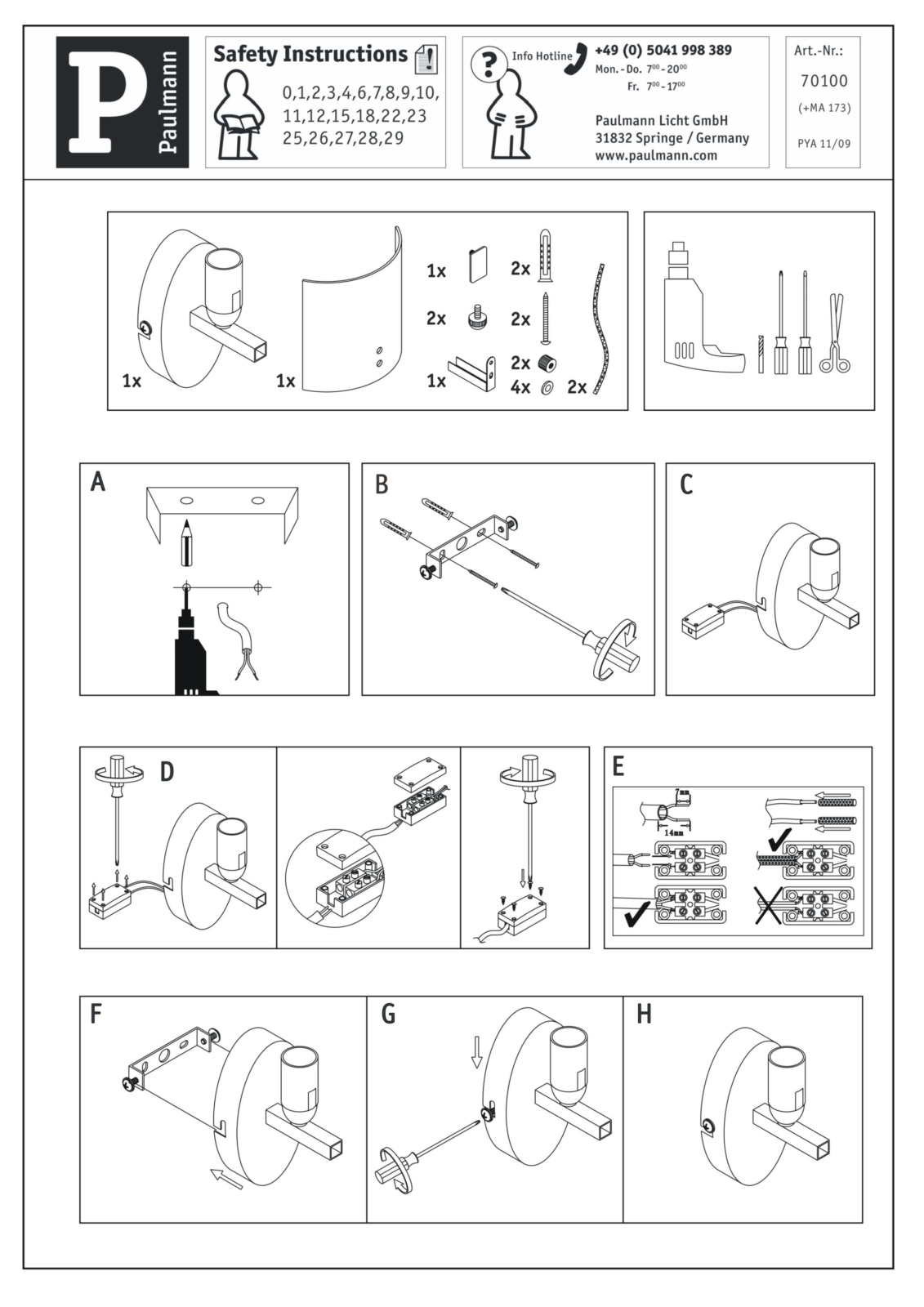 Paulmann 70100 Safety instructions - ManualMachine.com