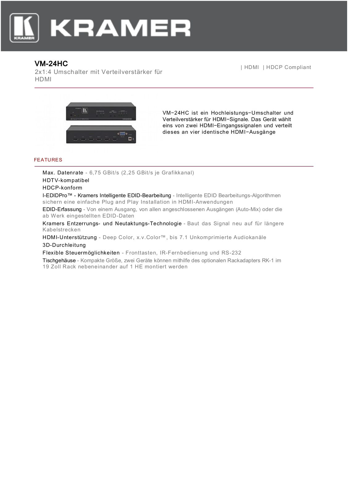 Kramer VM-24HC User Manual