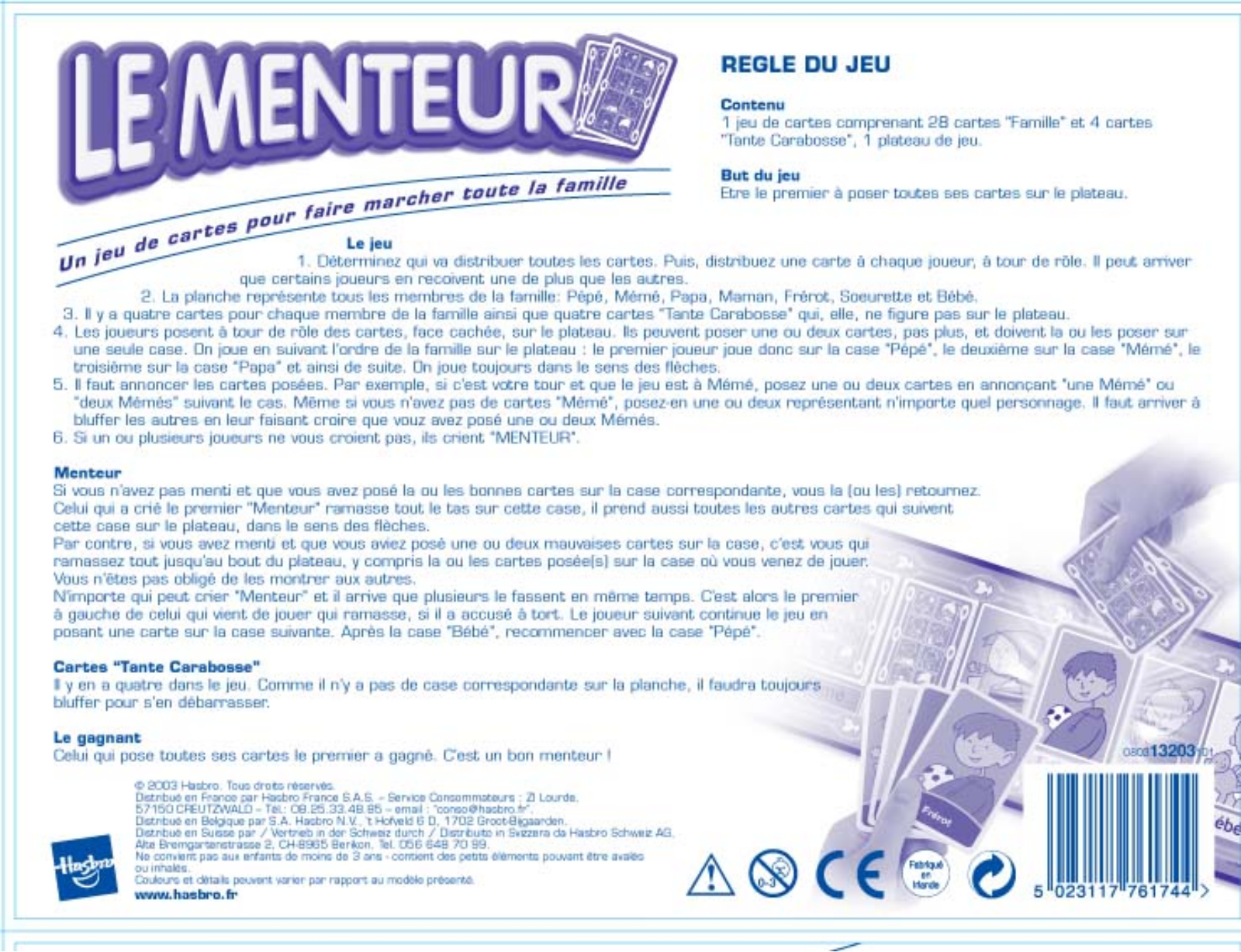 HASBRO JEU LE MENTEUR User Manual