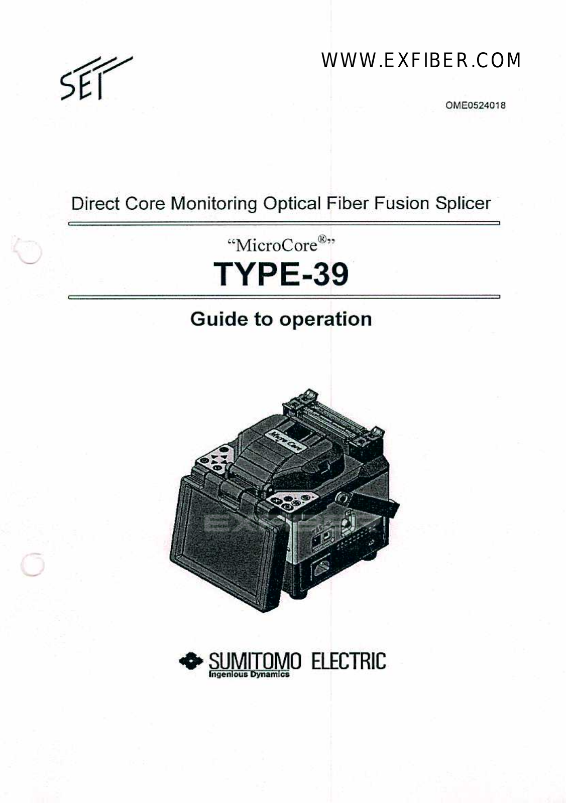 Sumitomo Type-39 Operation Manual