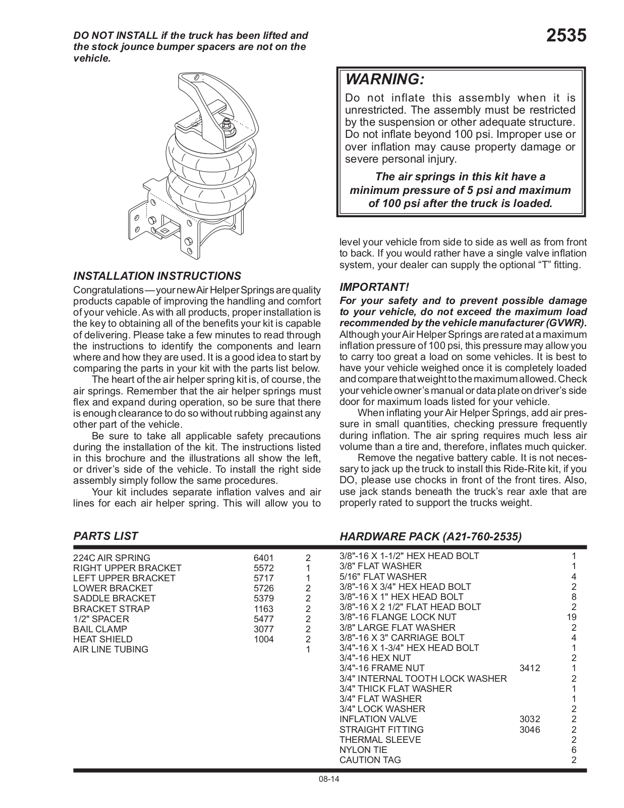 Rite-Ride 2535 User Manual